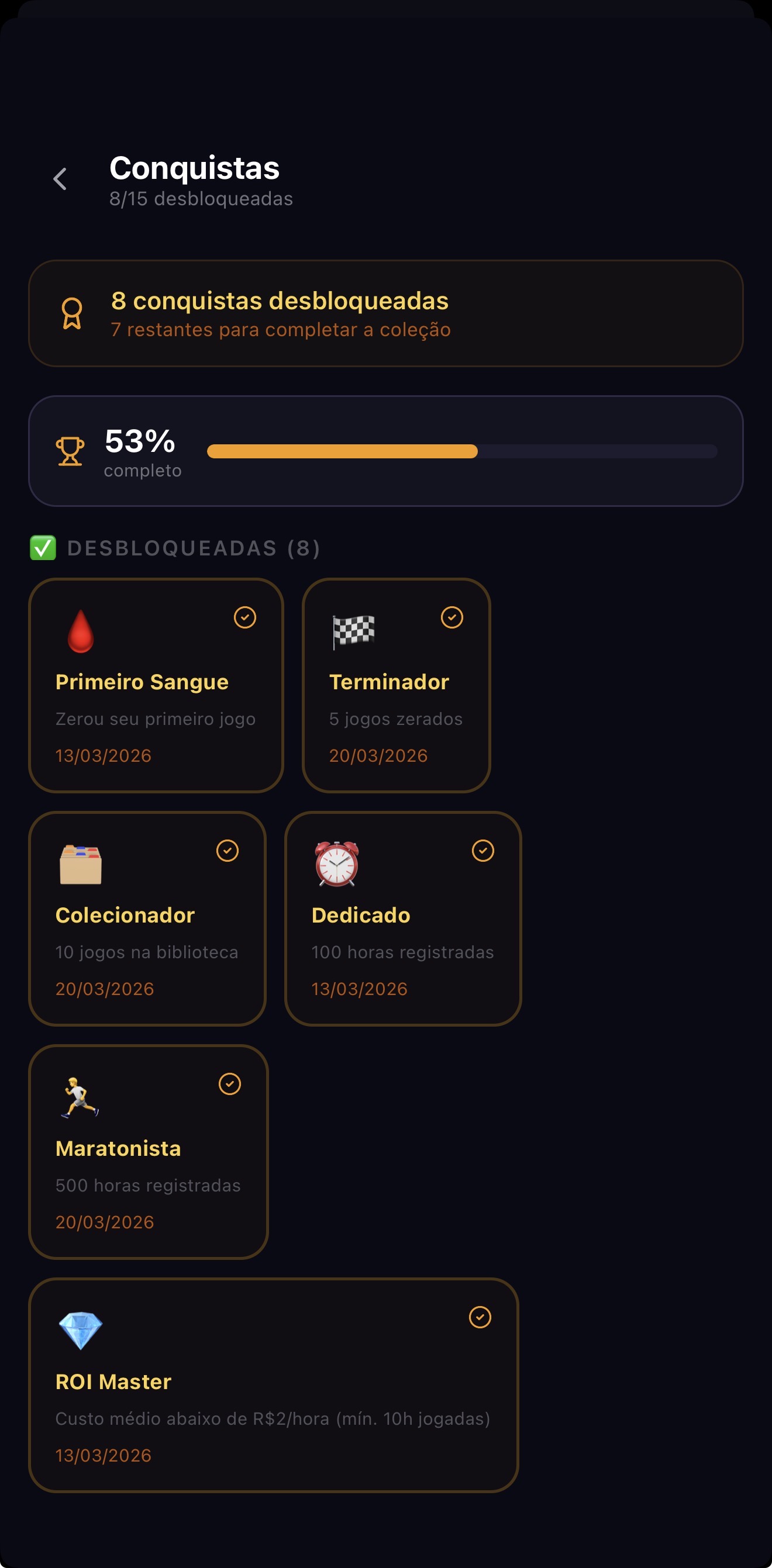 Conquistas mobile