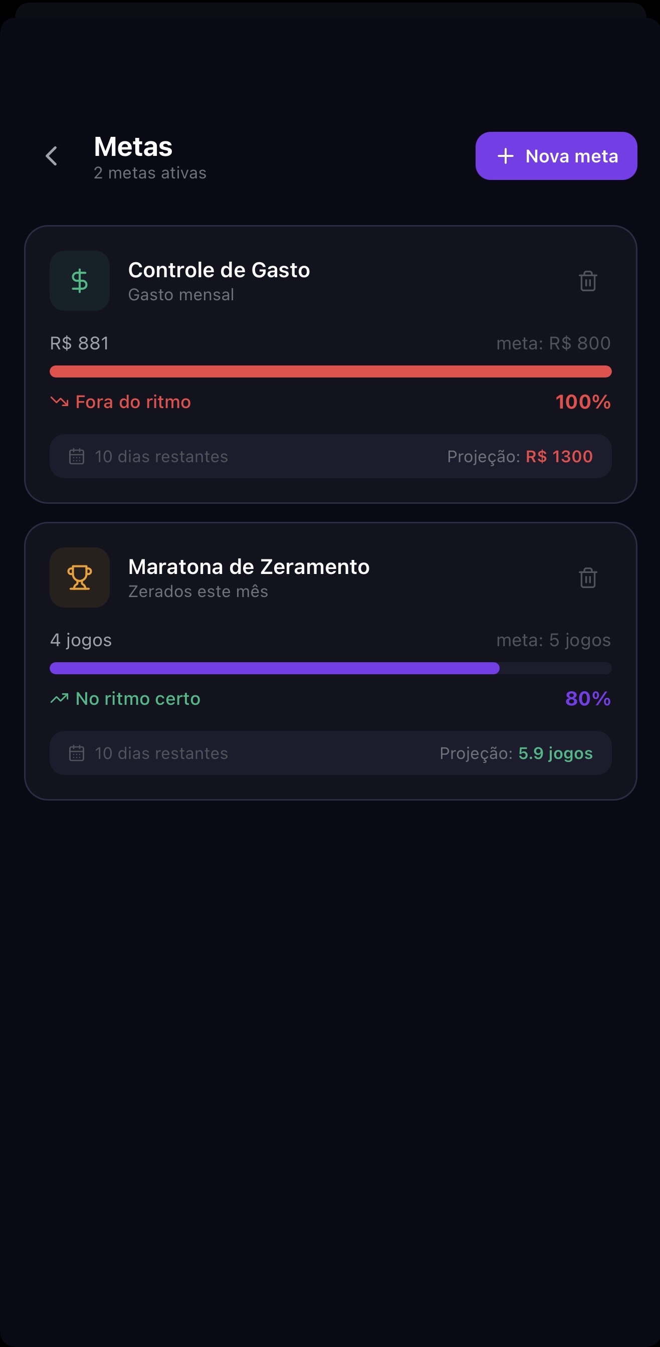 Metas mobile