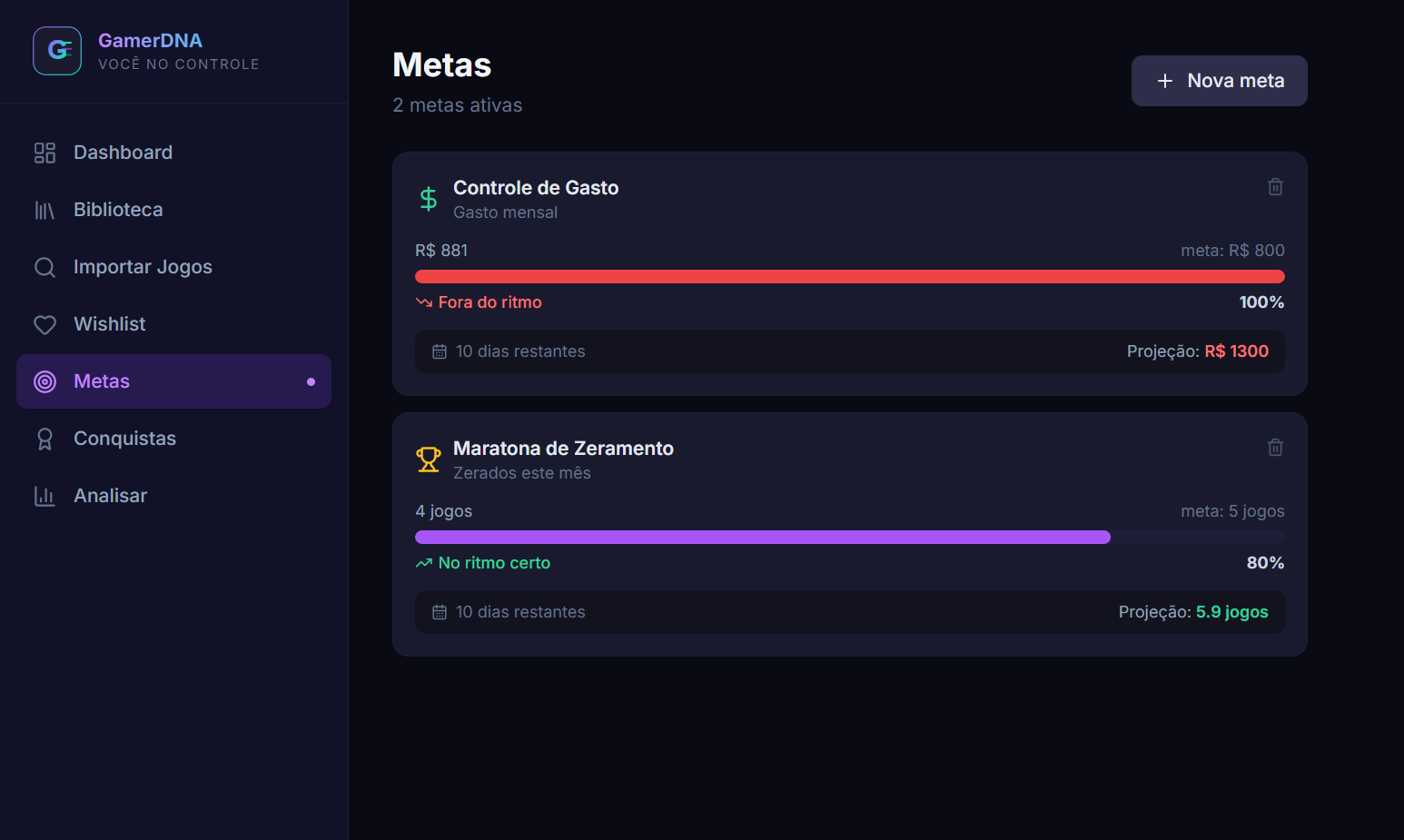 Metas e desafios